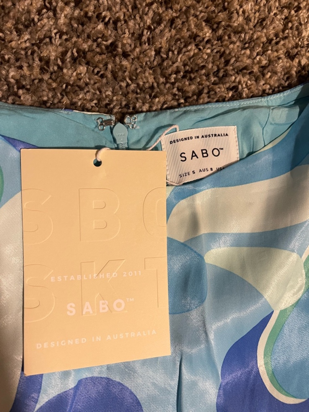 NWT Sabo Blue & Green Abstract Print Pencil Skirt - Picture 2 of 5